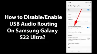 How to Disable/Enable USB Audio Routing On Samsung Galaxy S22 Ultra?