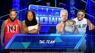 Solo Sikoa + Jimmy Uso vs. Cody Rhodes + Jey Uso | Tag Team Elimination Match | WWE 2K24