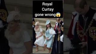 Curtsy to the queen gone wrong😱 Kate Middleton  or  Sophie  Countess of Wessex Who used wrong foot?