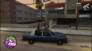 Grand Theft Auto: San Andreas CJ and some Grove street boys did a drive by