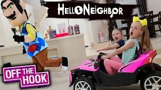 Pranking Hello Neighbor in Real Life!! Off the Hook Toy Scavenger Hunt!