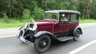 שיירת מכוניות ענתיקה בלטביה Antique car convoy in Latvia