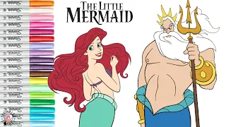 Disney Princess Coloring Book Pages Princess Ariel and King Triton The Little Mermaid