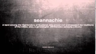 What does seannachie mean