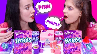 Pink Food VS Purple Food Challenge (Hubba Bubba, Tik Tok Jelly) MUKBANG by LiLiBu