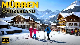 🇨🇭 Mürren, Switzerland 4K  ❄️Winter Walking Tour in Swiss mountain village 🇨🇭