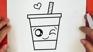 HOW TO DRAW A CUTE DRINK , STEP BY STEP, DRAW Cute things