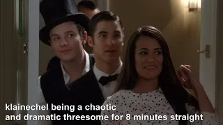 kurt, blaine and rachel being a chaotic and dramatic threesome for 8 minutes straight