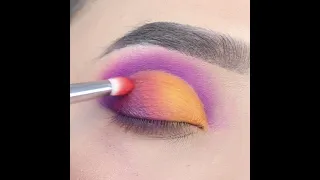 #shorts Purple Yellow Cut crease eye Makeup || Shilpa