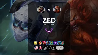 Zed Mid vs Gragas - NA Master Patch 14.2