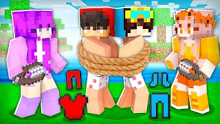 CRAZY Zoey and Mia TIED Cash TO Nico and CLOTHES OFF PRANK in Minecraft