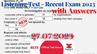 IELTS Listening Actual Test 2023 with Answers | 27.07.2023