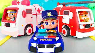 Rescue Team is Coming! | Fire Truck, Police Car, Ambulance | Tinytots Nursery Rhymes & Kids Songs