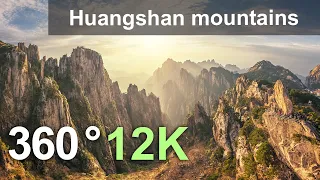 Huangshan mountains, China. Aerial 360 video in 12K