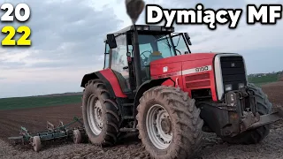 Massey Ferguson 8150 z 😍 agregatem czyli uprawa ,,lotniska'' | Dymi! 😮 | Piszczące wałki 😅