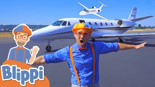 Blippi Explores a Private Jet | Learn About Airplanes! | Educational Videos For Kids