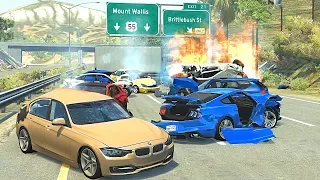 Multi Car Pileup Crashes #2 - BeamNG Drive