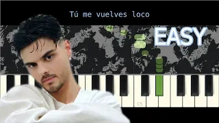 Abraham Mateo, CNCO - Me Vuelvo Loco / EASY piano tutorial + Lyrics