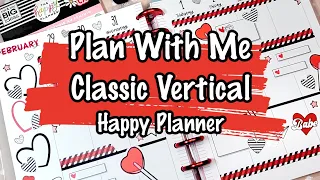 Plan with Me - Happy Planner Classic Vertical - Cute February Girl Power Sticker Book Spread