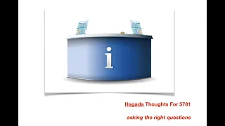 Hagada Thoughts For 5781 -  Asking the Right Questions