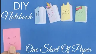 DIY Mini Notebook || Origami notebook with one sheet of paper || Cute mini notebook