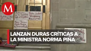 Opositores de la ministra Norma Piña reinstalan plantón frente a la SCJN