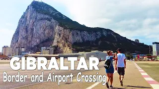 Gibraltar Walking Tour | Border and Airport Crossing, British Overseas Territory UK [4K]