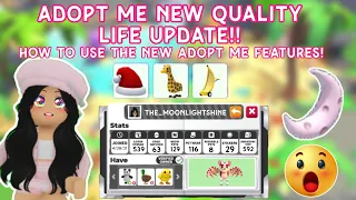 HOW TO USE ALL NEW FEATURE OF THE QUALITY LIFE UPDATE!🙀😻BEST ADOPT ME UPDATE 2024!!🤯🌴 #preppyadoptme