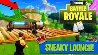 SNEAKY LAUNCH PAD VICTORY! (i landed right in their base) // Fortnite: Battle Royale Squad Victory