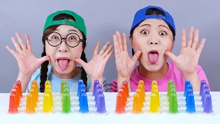 Gelatina de arcoiris casera Mukbang DONA