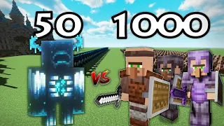 50 Wardens Vs 1000 Guard Villagers | Minecraft