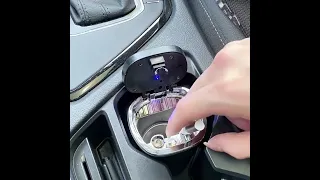 Car Ashtray With Cover Hanging Invisible With LED Light Car Ashtray