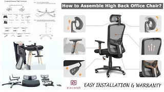 Assembling High Back Mesh Office Chair | Chair Installation Guide | Computer Task Chair in 2022