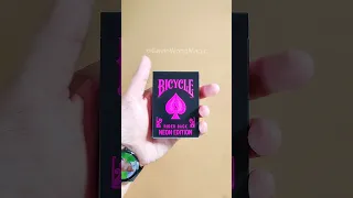 Unboxing - Bicycle Neon Rider Back Star-Fire Pink Deck Playing Cards!