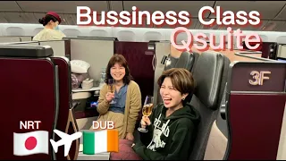 #03 ほぼファーストクラス！カタール航空のビジネスクラスQsuiteの旅🇯🇵✈️🇮🇪 #感動の再会まで #ビジネスクラス #旅行