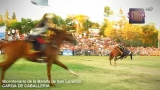 Carga de Caballería - Acto 200 años del Combate de San Lorenzo