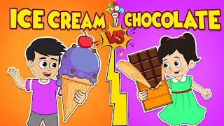 Ice cream Vs Chocolate | Challenege | Animated Stories | English Cartoon | Moral Stories | PunToon