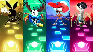 Spider House Head vs Lightning Mcqueen Eater vs Siren Head vs Thomas Train exe l Tiles Hop EDM Rush