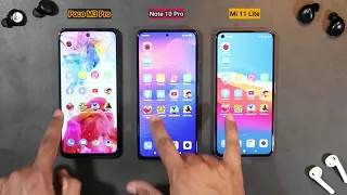 Poco M3 Pro Vs Redmi Note 10 Pro Vs Mi 11 Lite SPEED TEST 🔥🔥