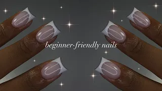 Beginner-Friendly Acrylic Nails🕊️| nail prep for long-lasting extensions + simple nail art!✨