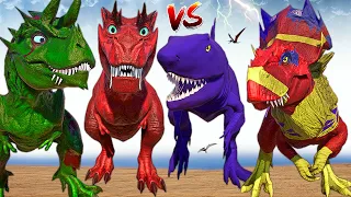 3 HEAD HULK GODZILLA & Ultimasaurus Vs T-REX & Tarbosaurus Jurassic World Evolution Dinosaurs Battle