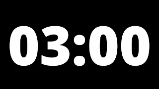 3 Minute Countdown Timer With Alarm (Black Background, No Music, No Sound)