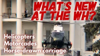 Monday around the White House with Marine helicopters, motorcades and Christmas trees.