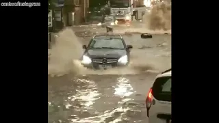 Ливневые подтопления в городе Вупперталь, Германия