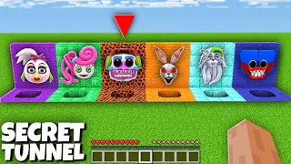 Super Secret Tunnel in Minecraft Online CHIKA FNAF, MOMMY LONG LEGS, HUGGY WUGGY MINION.EXE battle