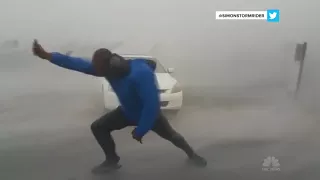 Storm Chaser Battles Hurricane Irma’s Powerful Winds | NBC News