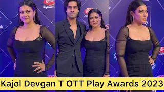 Gorgeous Kajol Devgan with Aman Devgan arrives for OTT Play Awards 2023 😍❤️