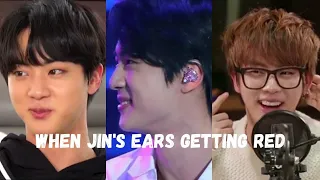 BTS Jin's ears turning red whenever he is the center of attention