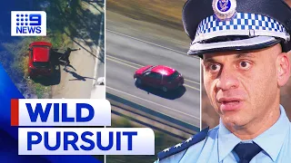 Driver arrested after wild police pursuit through Sydney’s west | 9 News Australia