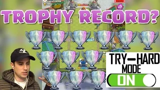 Clash Royale - Try Hard Mode - TOP TROPHY RECORD? - Clash Royale Live Gameplay